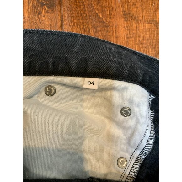 Gustin Men's Black Selvedge Denim Slim Straight Raw Jeans, Size 34 - Picture 10 of 10